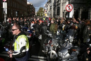 Bikers gather for UBI Demo, 29th October 2011