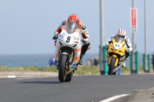 Ian Hutchinson leads Adrian Archibald at the NW200