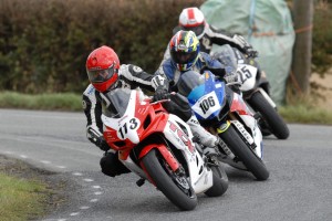 Ronan Pentony leading Benny Daly and Damian Horan, Kennedy Corner, Killalane 2011