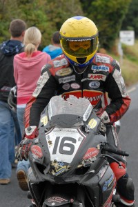 Sitting behind Superbikes when there are lose chippings isn't good for the health of a bike! Athea 2011