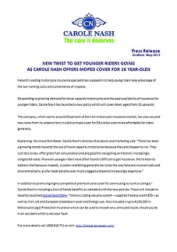 Carole Nash Press Release