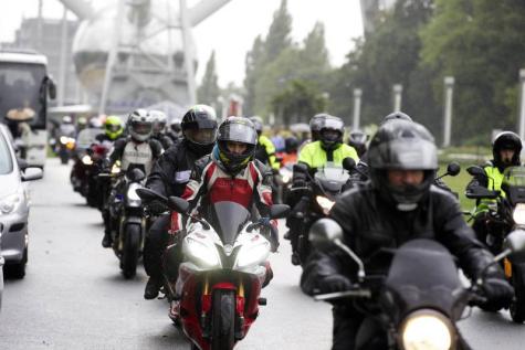 Belgian riders protest in Brussels