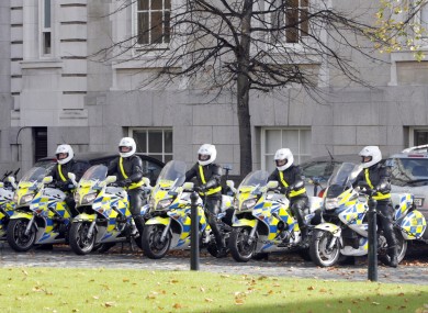 Garda escort motorcycles