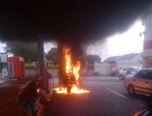 Motorcycle fire