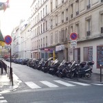 Motorcycle parking in Paris.