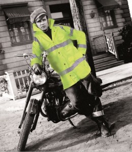 Brando in high visibility clothing